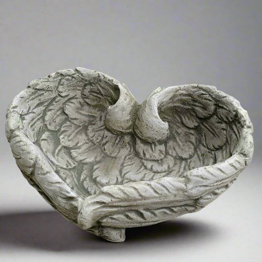 Stone Heart Design Bird Bath 
