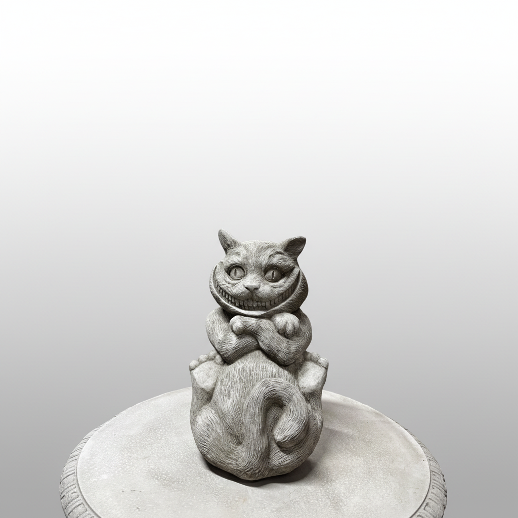 Stone Cheshire Cat with clean background