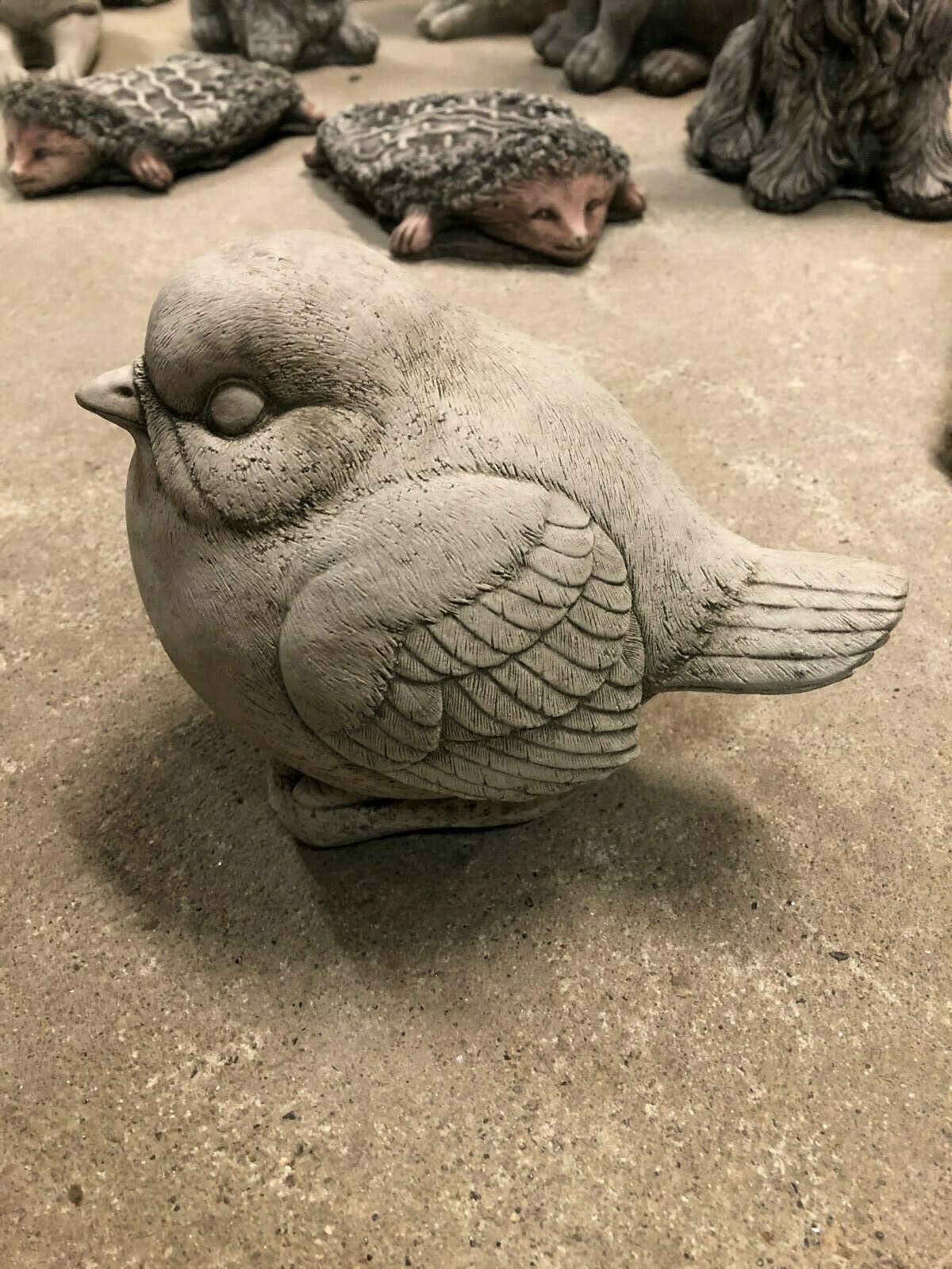 Classic Stone Bird Garden Ornament with weatherproof antique grey finish, perfect for patios, flowerbeds, or lawn decoration.