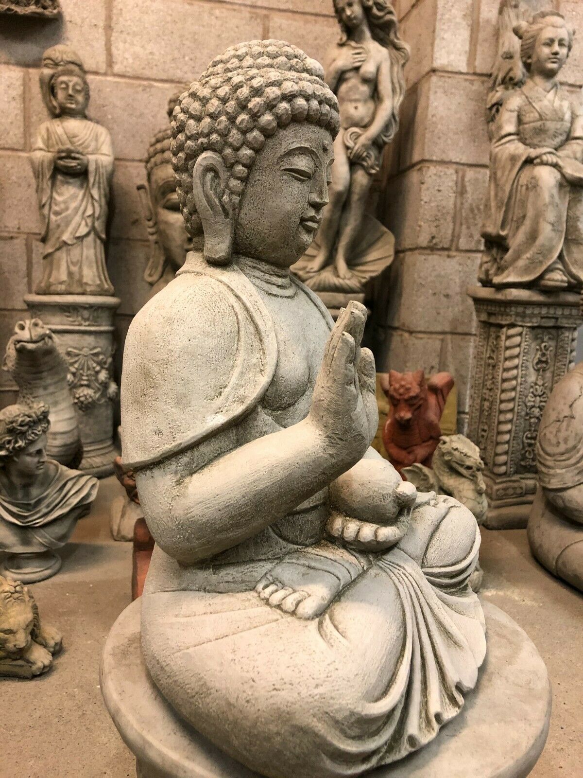 Stone Abhaya Buddha Statue 