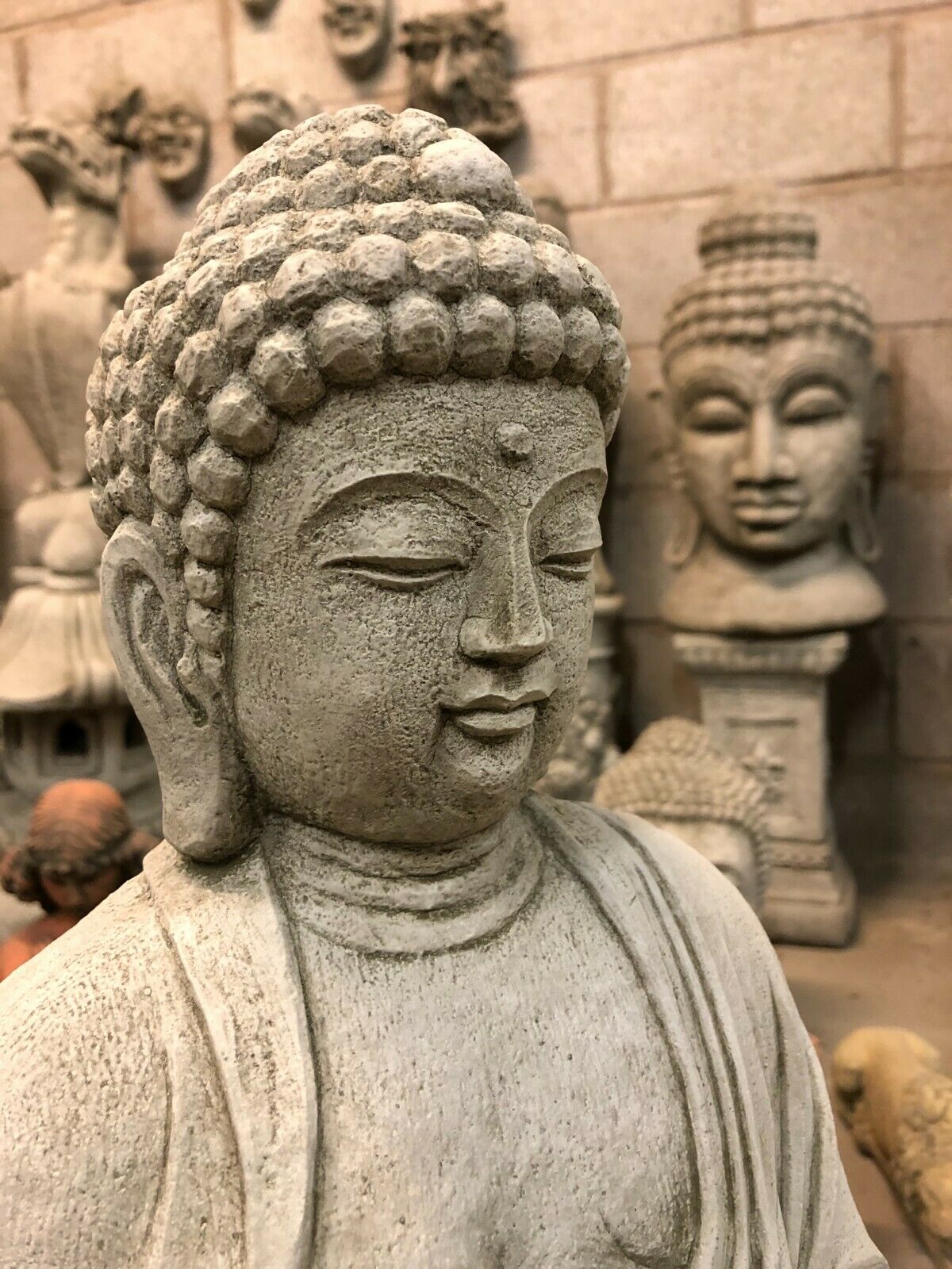 Stone Abhaya Buddha Statue 