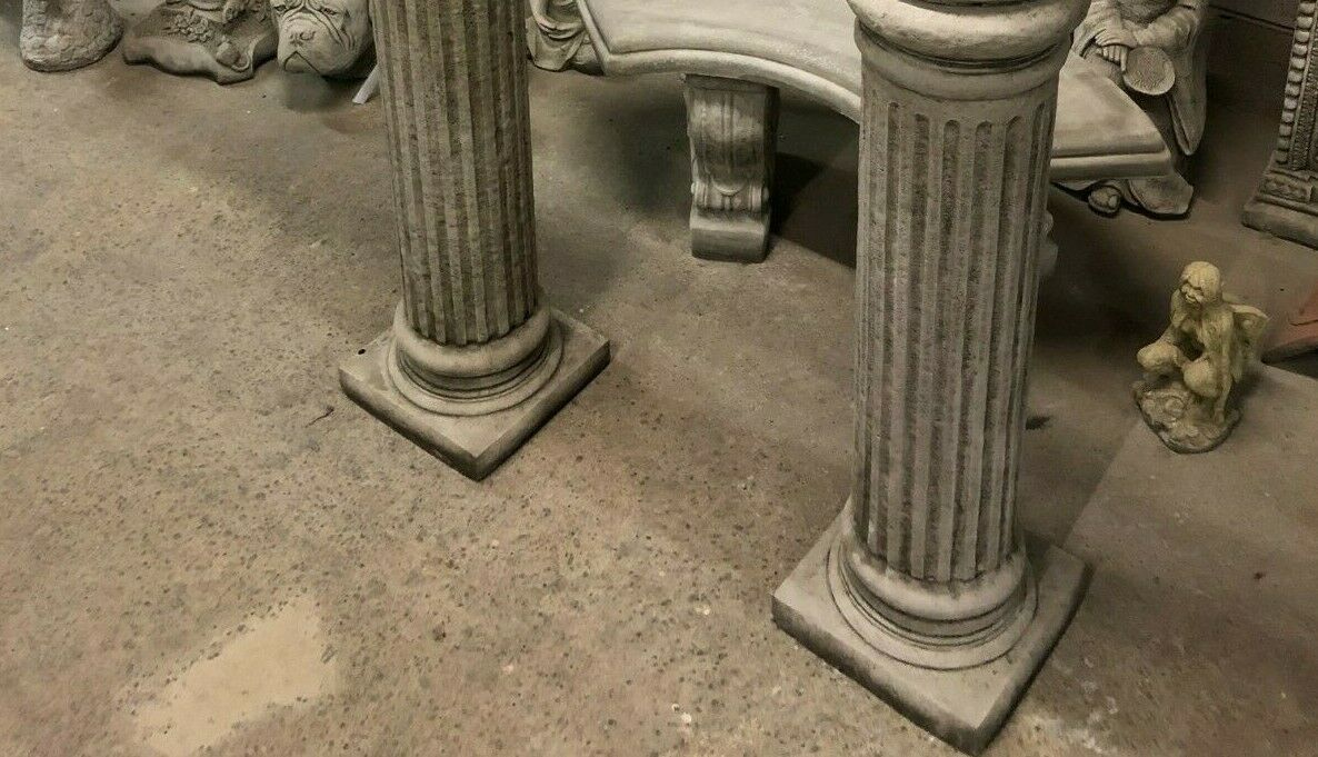 Base view of Roman Garden Column Plinths, crafted from solid stone for stability and durability in outdoor decorative applications.
